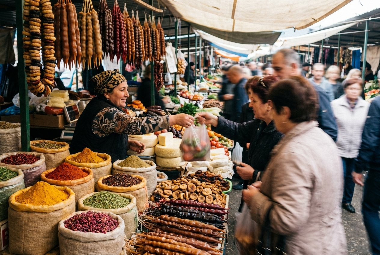 שווקים ואוכל רחוב בגאורגיה